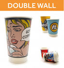 Blue Double Wall Paper Cup Machine , PLC Paper Cup Production Machine Double Wall Paper Coffee Cup