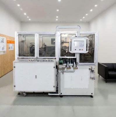 Black Ultrasonic Hot Air Paper Tea Cup Making Machine / Production Machine 90-120 Pcs / Min