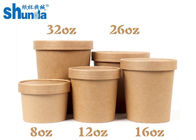 Kraft Paper Disposable Paper Cup Food Packaging With Lid Flexo Printing