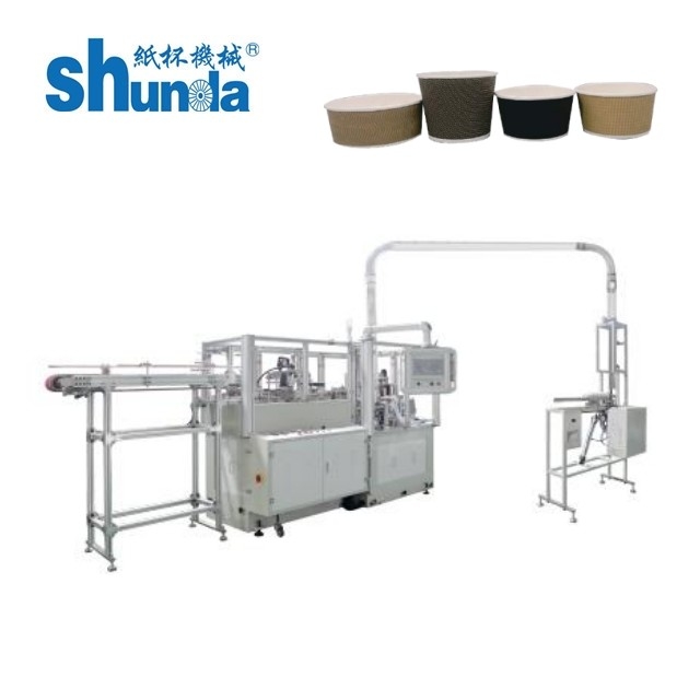 Ripple Double Wall Disposable Paper Products Machine , Paper Sleeve Making Machine