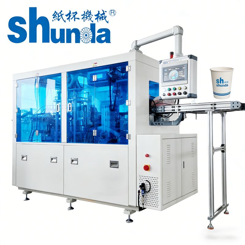160 pcs/Min Servo Paper Cup Machine with Hot Air & Ultrasonic Sealing, Ideal for Cold Drinks